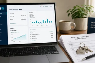 Checking account dashboard for real estate investment planning