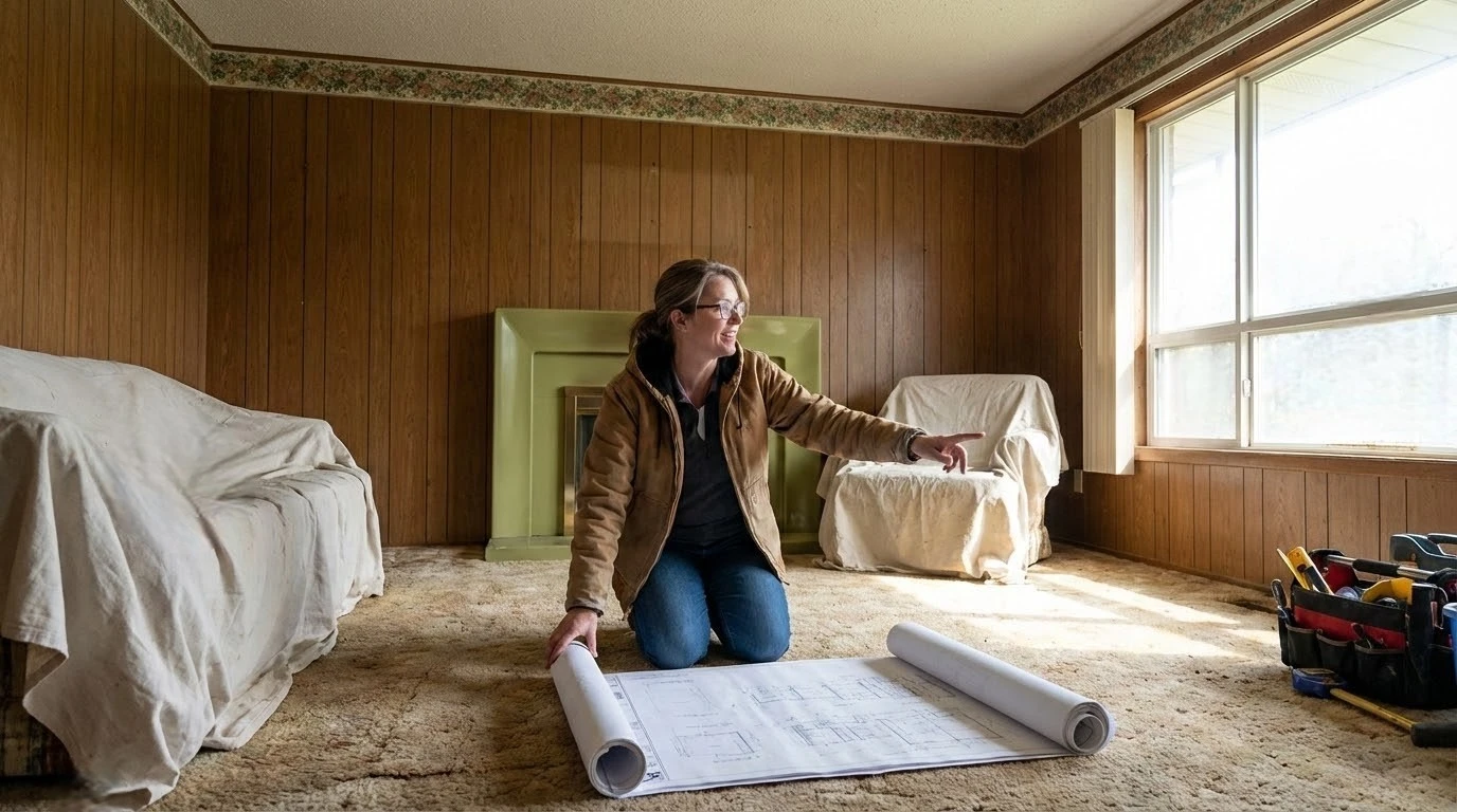 Homeowner planning a fresh Portland home remodel in an older interior