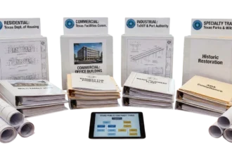 Texas government contract types shown through project files and construction plans