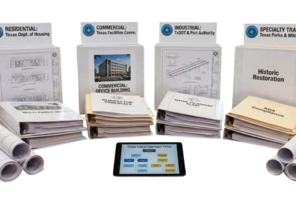 Texas government contract types shown through project files and construction plans