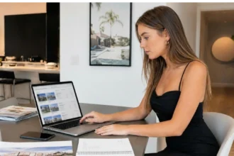Real estate agent reviewing personal data exposure online
