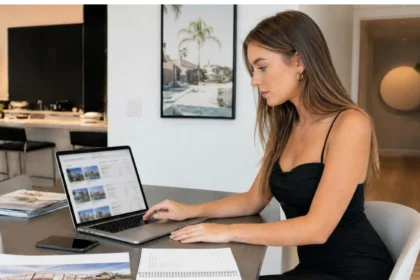Real estate agent reviewing personal data exposure online