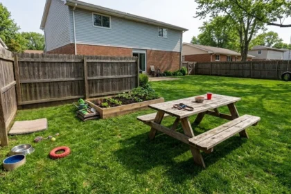 Practical backyard designed for daily life