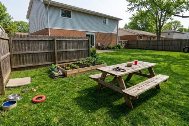 Practical backyard designed for daily life