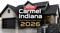 Carmel Indiana home with new asphalt shingle roof and roofing materials