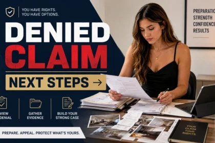 Homeowner preparing evidence after denied property claim