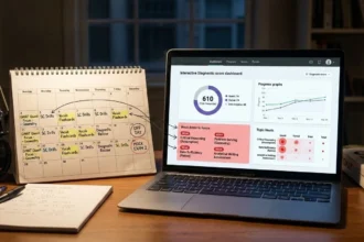 Real estate exam diagnostic score dashboard
