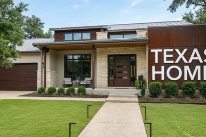 Texas home exterior with fresh landscaping and clean front entry