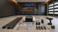 Garage door opener parts and tools prepared before installation