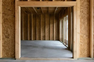 Measuring width and height of a door rough opening