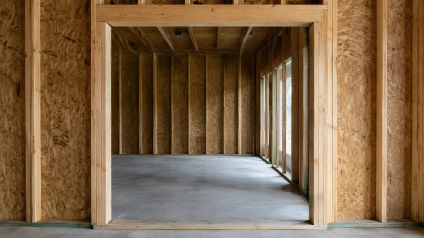 Measuring width and height of a door rough opening