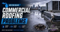 Michigan commercial roof inspection with ponding water