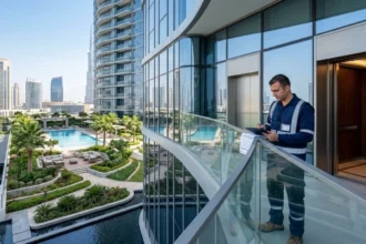 Maintenance team inspecting Dubai residential amenities
