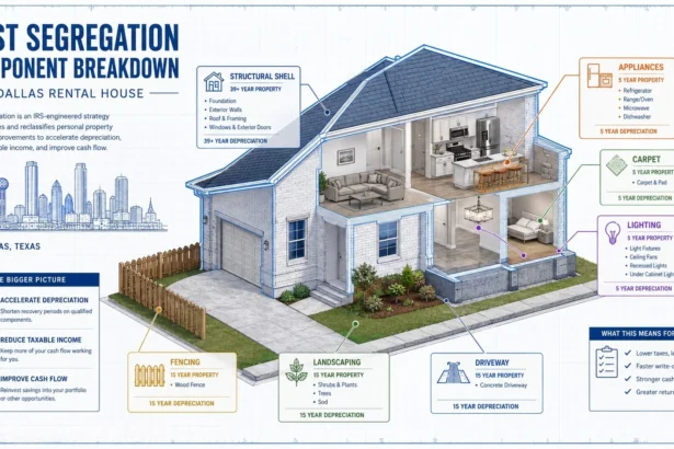 Cost segregation component breakdown for a Dallas rental property