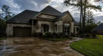 East Texas home with asphalt shingle roof after stormy weather