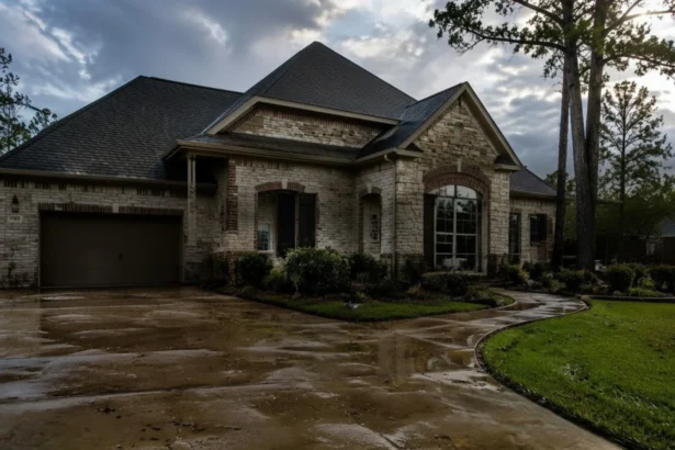 East Texas home with asphalt shingle roof after stormy weather