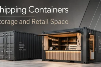 Shipping container retail storefront and storage unit for a small business