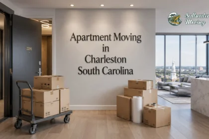 loading boxes in a Charleston high-rise apartment building